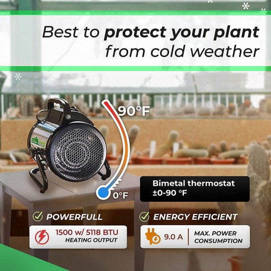 Bio Green PAL 2.0/US Palma Basic Electric Fan Heater for Greenhouses, 2 Year Warrenty (Renewed)