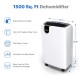yaufey 30 Pint Home Dehumidifier for Medium to Large Rooms and Basements with 4 - Pint Water Bucket Continuous Drain Hose Outlet and Intelligent Humidity Control for Space up to 1500 Sq. Ft