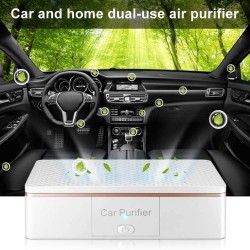 EEEXY 12V Car Air Purifier Negative Ion Air Purifier Ion Generator Air Freshener Car Charger Car Aromatherapy, White