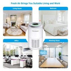 Air Purifier for Home, 8-in-1 True HEPA Filter Air Cleaner for Bedroom, Office and Large Room, Odor Eliminator for Pet Dander, Smoke, Dust, Pollen - Auto Mode & Sp Mode, On/Off Timer, Child Lock