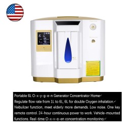 Carejoy Portable 6L O-x-y-g-e-n Generator Concentrator Home Air Purifier with Adjustable Flow Rate, Nebulizer Function,Shipping from US