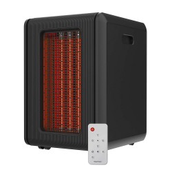Heater Infrared Heater with Remote - Heats 1000 Square Feet - Efficient 1500W Indoor Use Electric Heaters - Portable - Floor - Great for Home | Office | Bedroom | Large Room - Heater (Black)
