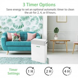 Aorda Air Purifier for Home: True HEPA Filter Air Cleaner with Quiet Sp Mode - Eliminates Dust, Odor, Smoke, Pet Dander - for Allergies, Bedroom, Office White
