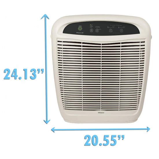 Whirlpool Whispure Air Purifier WP500 (New Version of AP51030K) 490 sq ft Filtration with True HEPA and Carbon Pre-Filter 8171434K, 1183054K. Compact Odor Allergen Eliminator (WP500P-Pearl White)