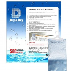 Dry & Dry 72 Packs [Net 9 Oz/Pack] Premium Hanging Moisture Absorber to Control Excess Moisture for Basements, Closets, Bathrooms, Laundry Rooms.