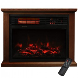 XtremepowerUS Electric Fireplace Heater Infrared Quartz w/Timer, Remote Controller Built-in Wheel, 1500W