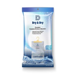 Dry & Dry 45 Packs [Net 14 Oz/Pack] Premium Hanging Moisture Absorber to Control Excess Moisture for Basements, Closets, Bathrooms, Laundry Rooms. - Ultra Strong Moisture Absorber