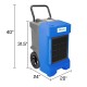 BlueDri BD-BD-130-BL Industrial Commercial Dehumidifier with Hose for Basements in Homes and Job Sites, Blue