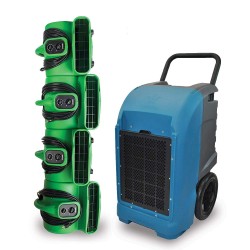 XPOWER Water Damage Cleanup & Restoration DIY Combo w/Commercial Grade Dehumidifier & Air Movers.
