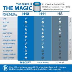 Medify Air MA-40 Air Purifier Medical Grade True HEPA H13 Genuine Replacement Filter (ME-40, 2-Pack)