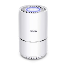 CISNO HEPA Air Purifier, 3-in-1 True HEPA Filter, Smoke Dust Pet Dander Smell Remover, Home Bedroom Office Air Filtration, Quite and Optional Night Light, US-120V