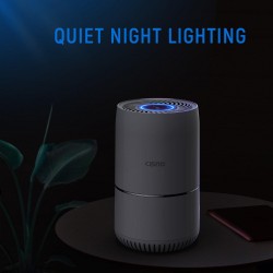 CISNO HEPA Air Purifier, 3-in-1 True HEPA Filter, Smoke Dust Pet Dander Smell Remover, Home Bedroom Office Air Filtration, Quite and Optional Night Light, US-120V