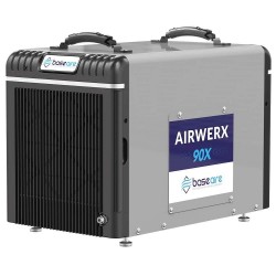 BaseAire Basement Dehumidifier AirWerx90X, Crawl Space Dehumidifier with Pump, Removal 90 Pints/Day at AHAM, Cover 2,600 Sq. Ft. Portable, HGV Defrosting, Remote Control, 5 Years Warranty