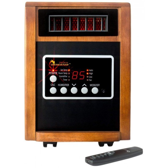 Dr Infrared Heater DR998, 1500W, Advanced Dual Heating System with Humidifier and Oscillation Fan and Remote Control (Renewed)