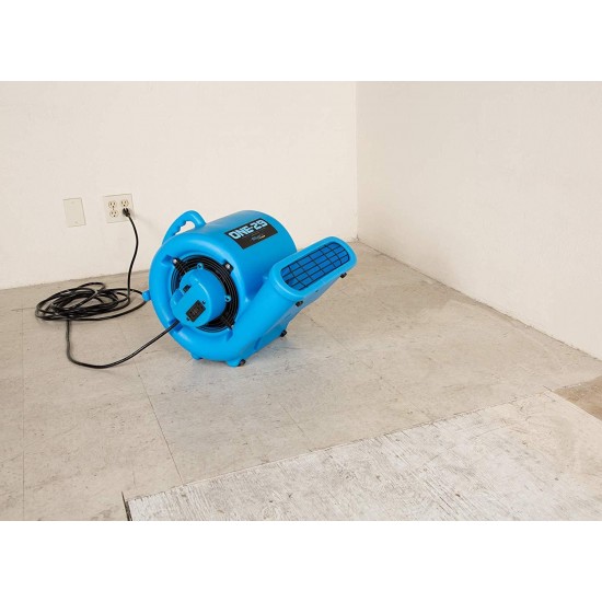 BlueDri Standard Pack 1 Water Damage Restoration Equipment, 4X Air Movers Carpet Dryer Floor Blower Fan, 1x Industrial Commercial Dehumidifier, Red