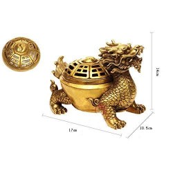LHBNH Burner Incense Burner Incense Burner Pure Copper Feng Shui Dragon Turtle Aromatherapy Furnace Decoration Home Decorations Sculpture Craft Ornaments -17 14 10.5cm Home Decoration Crafts Gifts