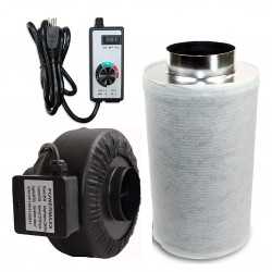 Powermaxx Premium Charcoal Carbon Filter and Inline Fan Combo with Speed Controller (6 in)