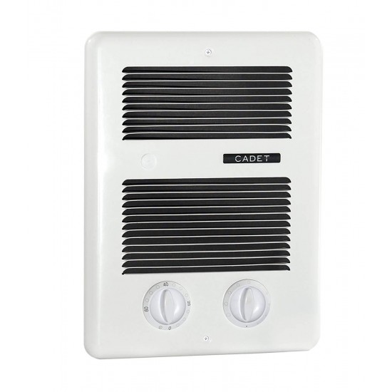Cadet Com-Pak Bath 1000W 120V/240V best bathroom electric wall heater with thermostat and timer, white
