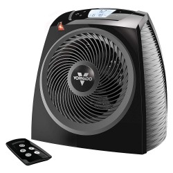 Vornado TAVH10 Electric Space Heater with Adjustable Thermostat, Auto Climate Control, 2 Heat Settings, 12-Hour Timer, Remote, Advanced Safety Features, Black