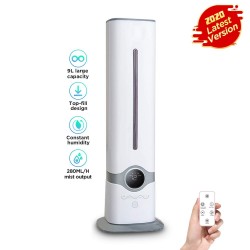 Ultrasonic Humidifier for large room,9L Large Capacity,Top-Refill Design multi-scene Application, Floor-standing Type Smart Constant Humidity Air Conditioner Companion, Whisper-quiet,Lasts Up to 24h