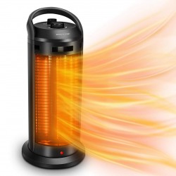Electric Heater - with Standing Base, 1500W Wall Mounted Space Heater, Energy Saving, Timer Function, 3 Modes, Quick Heat Electric Space Heater, Room Heater for Bedroom, Bathroom, Living Room