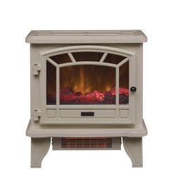 Duraflame Electric Fireplace Stove 1500 Watt Infrared Heater with Flickering Flame Effects - Cream