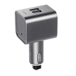 EEEXY 3.0 USB Portable PM2.5 2.4A Fast Charging Car Air Purifier Vehicle Air Ionizer Negative Ion ions Air Purifier, Silver