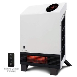 Heat Storm Wave Floor to Wall Infrared Space Heater with Attachable Feet, Remote Control, Built in Thermostat, 500-1000 Watts