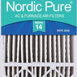 Nordic Pure 16x25x4/16x25x5 (4-3/8 Actual Depth) MERV 14 Honeywell FC100A1029 Replacement Pleated AC Furnace Air Filter, 16x25x5H, 2 Pack