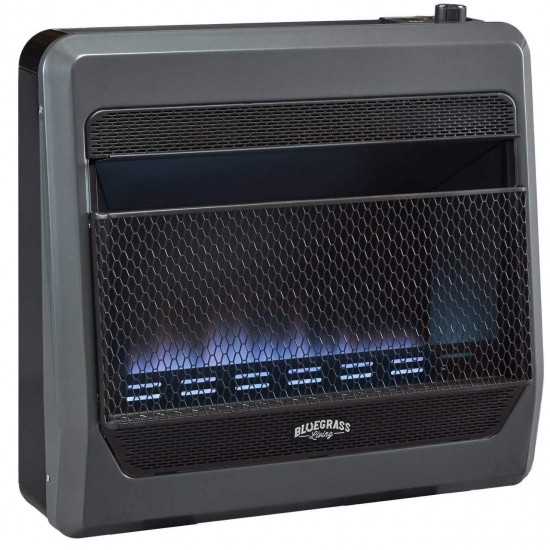 Bluegrass Living Bluegrass B30TPB-BB Vent Free Blue Flame  Space Heater with Blower and Base Feet-30,000, T-Stat Control, 30000 BTU, Black