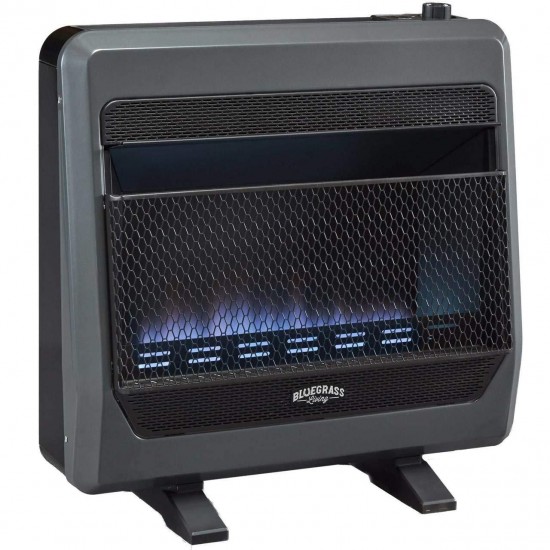 Bluegrass Living Bluegrass B30TPB-BB Vent Free Blue Flame  Space Heater with Blower and Base Feet-30,000, T-Stat Control, 30000 BTU, Black