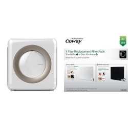 Coway AP-1512HH Mighty Air Purifier, White and Coway Replacement Filter Pack for AP1512HH Bundle