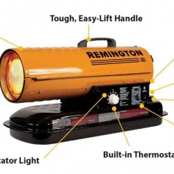 REM-80T-KFA-O Kerosene Heater, 80,000 BTU, Orange/Black