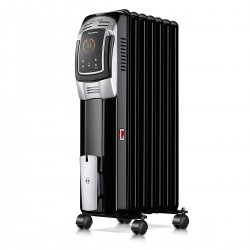 Homeleader 1500W Oil Heater, Full Room Space Heater with LED Display Screen, 24-Hour Timer and Remote Control, Electric Oil Filled Radiator Heater, Black