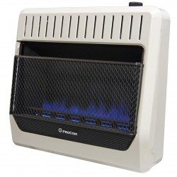 ProCom MG30TBF Ventless Dual Fuel Blue Flame Wall Heater Thermostat Control  30,000 BTU, White