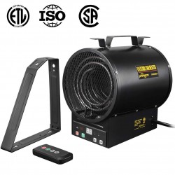 PROWARM Electrical Forced Air Industrial Fan Heater 240V Large Area Heater with Over-Heat Protection Remote Control and Bracket 2400/4800W