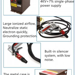 Hanchen Antistatic Air , High Voltage Ionizing Air  Electrostatic  Dust Remover with Control Base