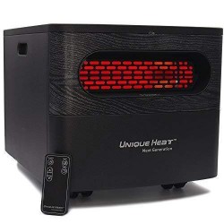 Unique Heat 1500-Watt PTC Personal Home & Office Desk Portable Indoor Electric Infrared Room Space Heater with Remote Control, Adjustable Digital Thermostat, Overheat & Tip-Protection,Quiet Fan