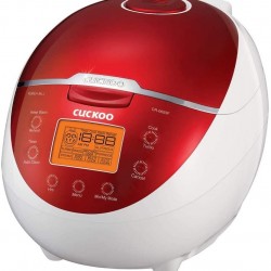 Cuckoo CR-0655F Rice Cooker & Warmer, 6 Cups, LCD-Display 11-Menu Options, Turbo, Mixed, and Brown/GABA, Porridge, Steam MultiCook, My Mode, 16-Various Cooking Methods, Small, Red/White