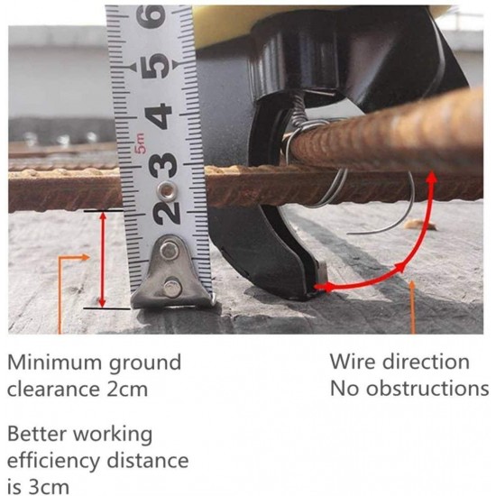 Automatic Handheld Rebar Tier Tying Machine Reinforcing Steel Strapping Steel Bar Rod Tying Binding Tool (8-34mm Tying Range)