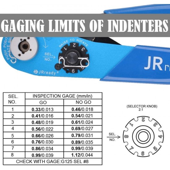Aviation Crimping Tool Combination JRready YJQ-W1A(M22520/2-01) Aviation Afm8 Crimping Tool Kit Work with ST5114 Afm8 Positioner Kit for 20-32AWG Soild Contact.