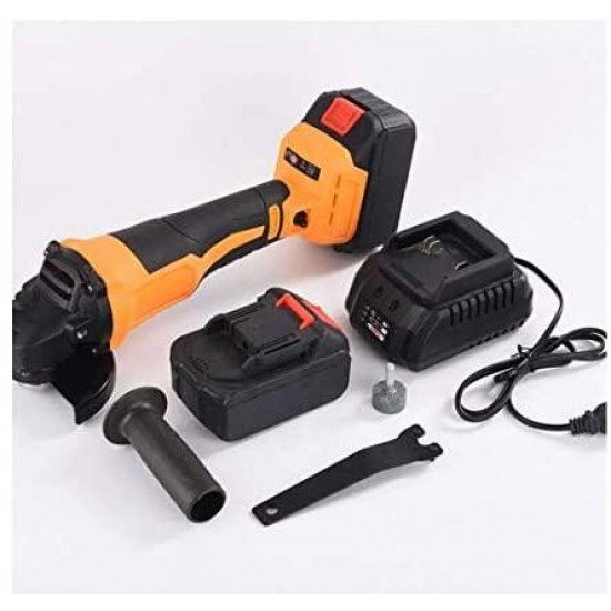 zhangchao 18V Lithium Battery Angle Grinder, High-Power Household Decoration Tool Angle Grinder, Brushless Cordless Metal Cutting/Polishing