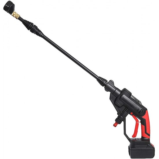 ARONG Useful Cordless Pressure Cleaner, Multifunctional Cordless High-Pressure Cleaner, Sprayer, Water Hose Nozzle Pump (with Battery) Industrial Power Tools (Color : Black)
