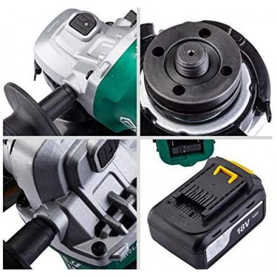 zhangchao Household Tools, 18V Lithium Battery Brushless Angle Grinder, Rechargeable Handheld Polisher Grinder, Suitable for Metal Cutting/Polishing