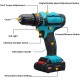 ARONG Useful Electric Screwdriver, 32v 2 Speed Electric Drill 6000mah Cordless Electric Drill 3 in 1 Electric Screwdriver Hammer Drill Industrial Power Tools (Color : Green)