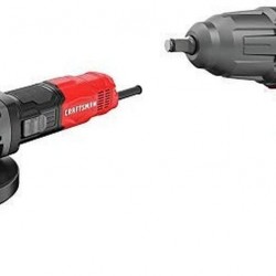 CRAFTSMAN Small Angle Grinder Tool, 4-1/2-Inch, 6-Amp with Impact Wrench, 1/2-Inch, 7.5-Amp (CMEG100 & CMEF901)