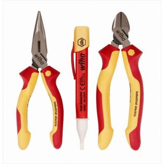 Wiha Tools 32982 Insulated Plier44; Cutters & Volt Detector - 3 Piece