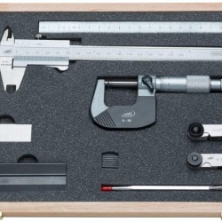 'Helios Preisser 0212520 8-Piece Measuring Tool Set with Bag calliper 150 mm with Rectangular Depth Gauge Duo Fix