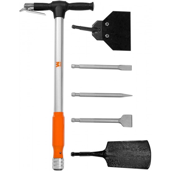 WEN 61635 5-in-1 Pneumatic Multi-Function Tool with Scraper, Shovel, and Chisel Attachments