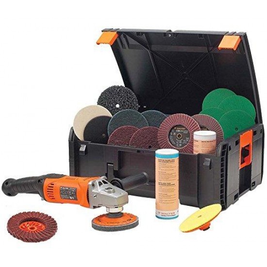 Walter 30A267 Big Buff III Model 6265 Starter Kit - Electric Powered Circular Finishing Tool with Variable Speed. Power Grinding Tools